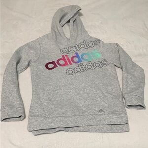 Adidas Gray Sweatshirt with Multicolored Logo